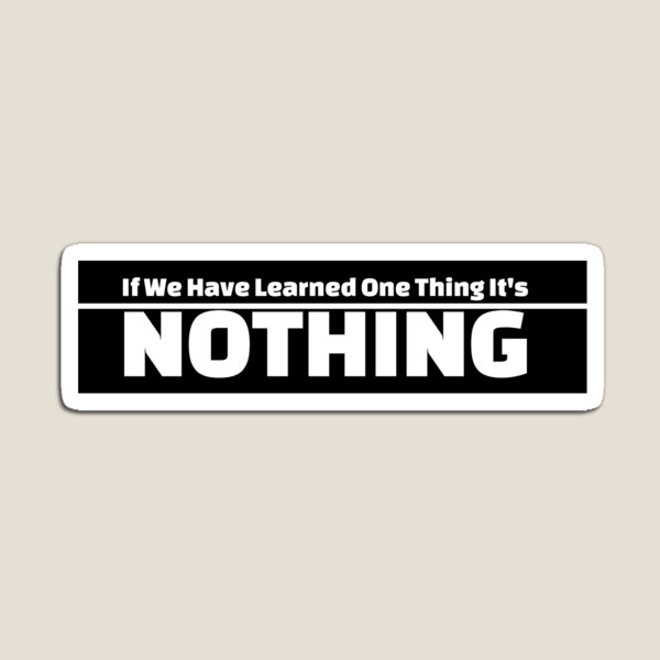 If We Have Learned One Thing It's Nothing Magnet